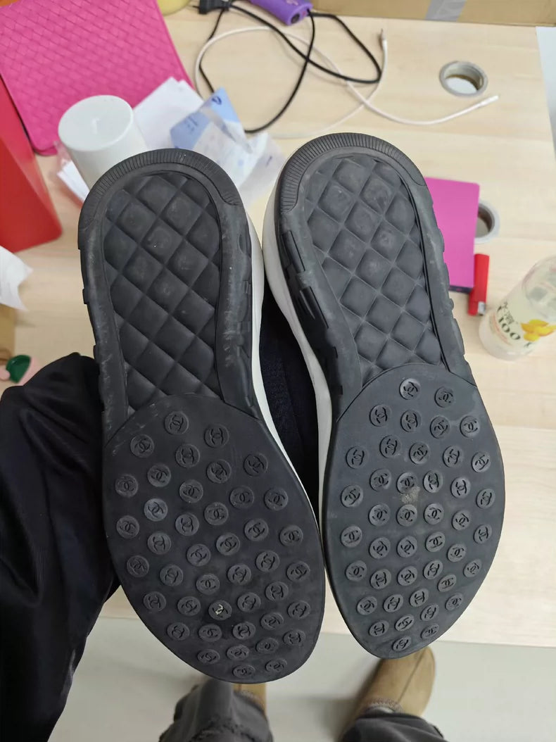 Chanel Black and White Sports Sneakers