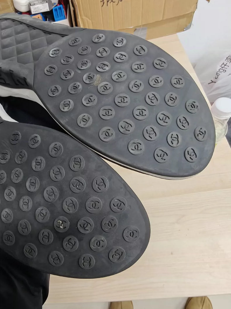 Chanel Black and White Sports Sneakers