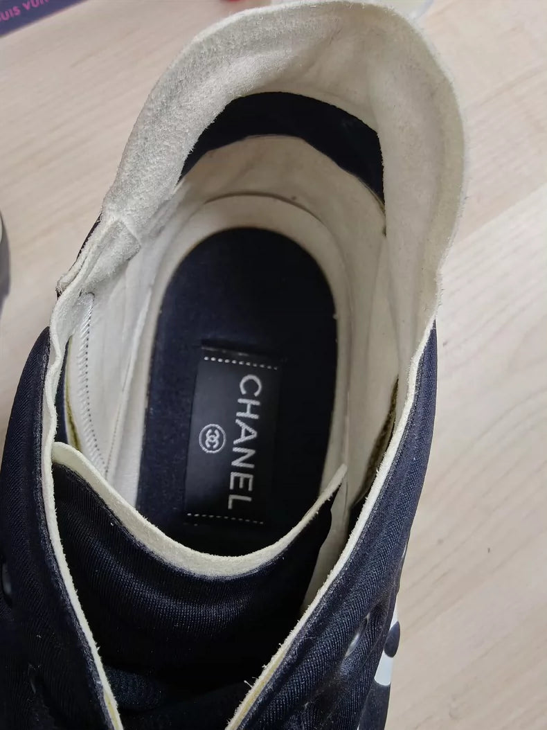 Chanel Black and White Sports Sneakers