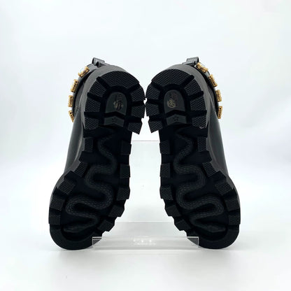 Gucci Black Crystal Leather Chelsea Boots