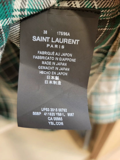 Saint Laurent Green Plaid Button-Up Shirt