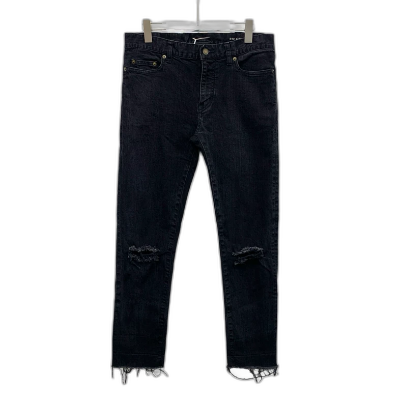 Saint Laurent Black Ripped Casual Denim Pants