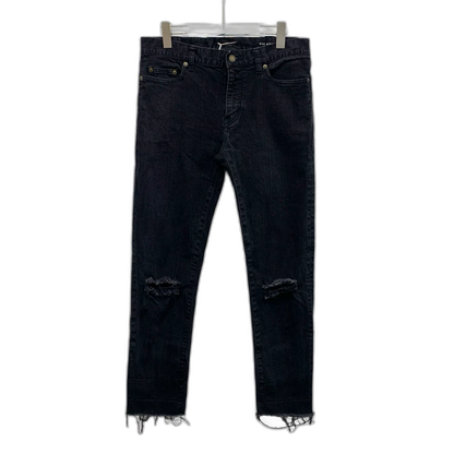 Saint Laurent Black Ripped Casual Denim Pants