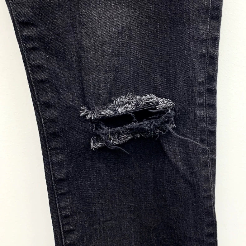 Saint Laurent Black Ripped Casual Denim Pants