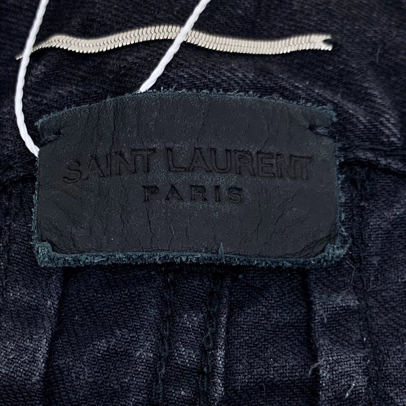 Saint Laurent Black Ripped Casual Denim Pants