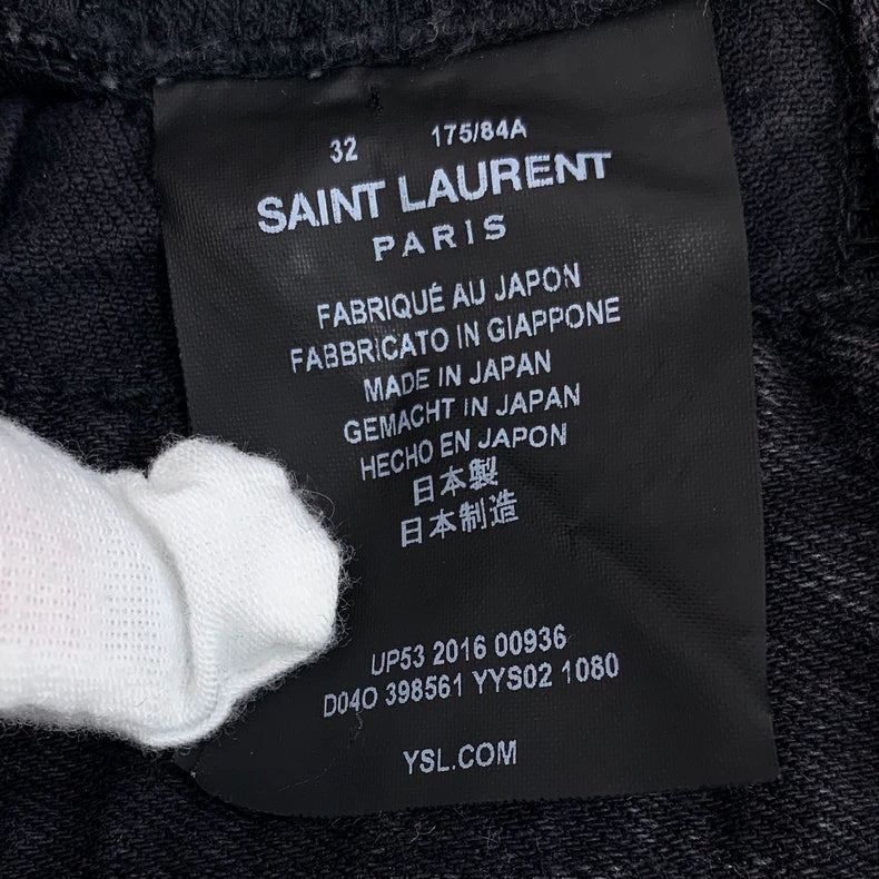 Saint Laurent Black Ripped Casual Denim Pants