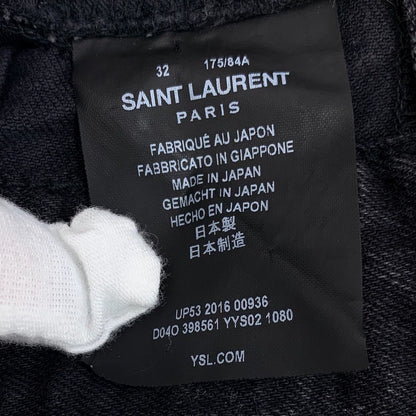 Saint Laurent Black Ripped Casual Denim Pants