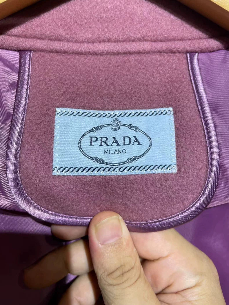 Vintage Prada Wool Coat with Embroidery
