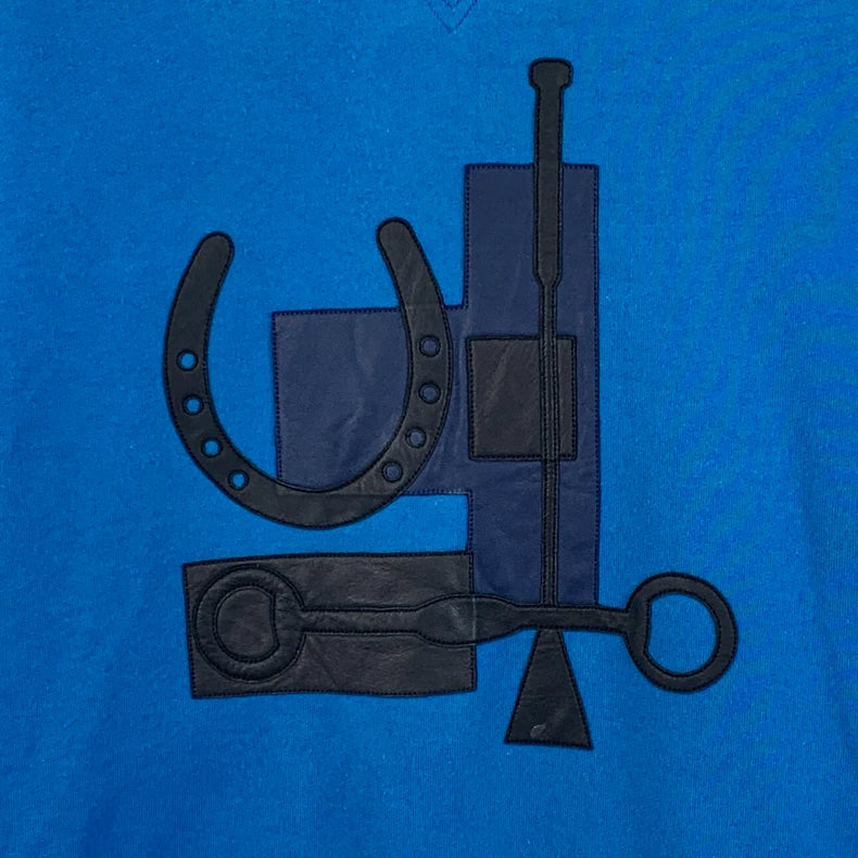 Hermes Blue Mechanical Pattern Long Sleeve Sweatshirt