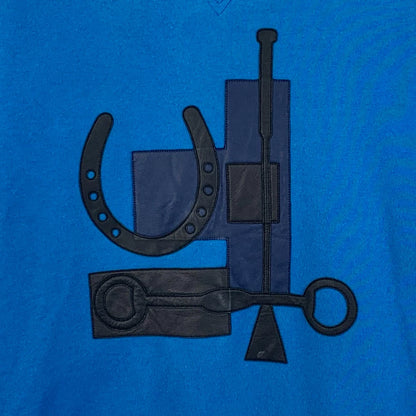 Hermes Blue Mechanical Pattern Long Sleeve Sweatshirt