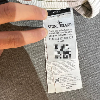 Stone Island Gray White Cargo Pants