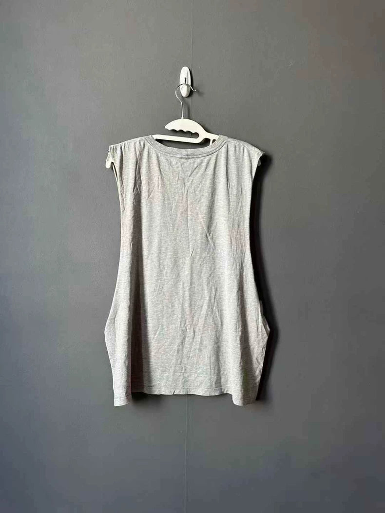 Celine Paris Grey Sleeveless Tank Top-yf