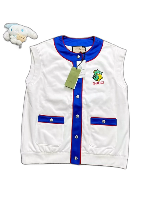 Gucci Embroidered Logo Knit Vest