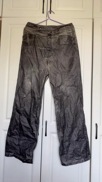Rick Owens Waxed Wide-Leg Pants 31