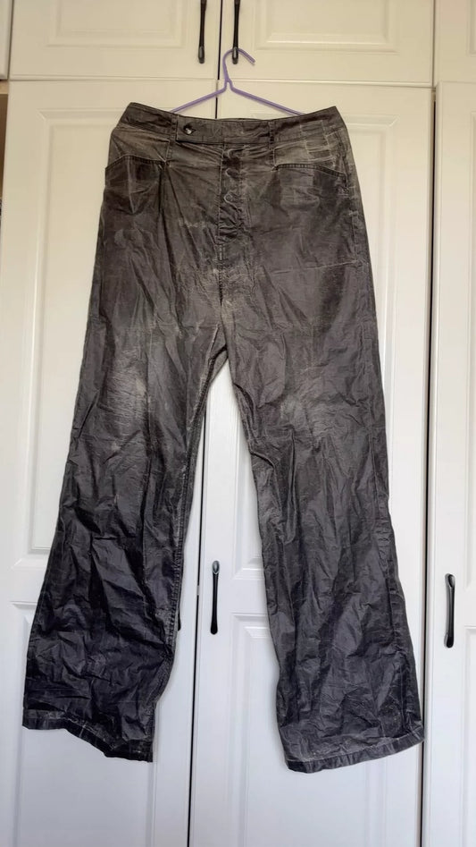 Rick Owens Waxed Wide-Leg Pants 31