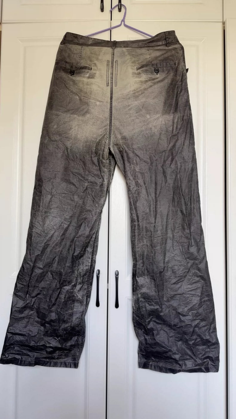 Rick Owens Waxed Wide-Leg Pants 31