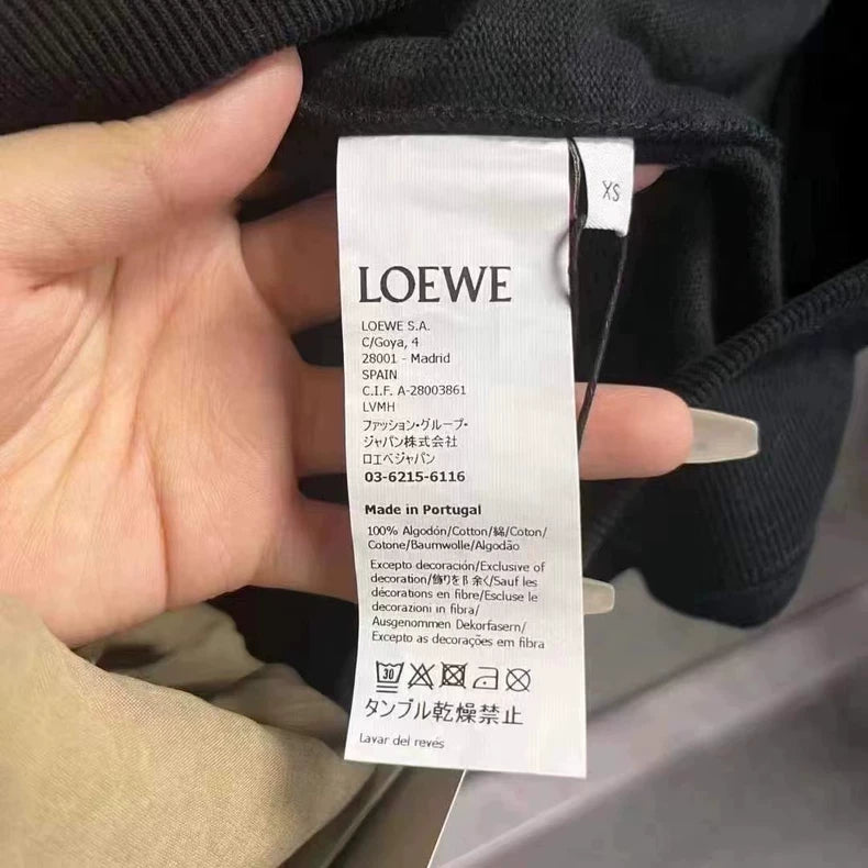 Loewe Black Hoodie with Palm Tree Print