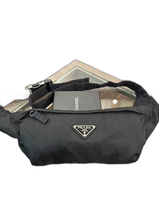 Prada Black Nylon Waist Bag 26cm Genuine