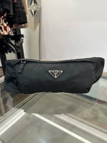 Prada Black Nylon Waist Bag 26cm Genuine