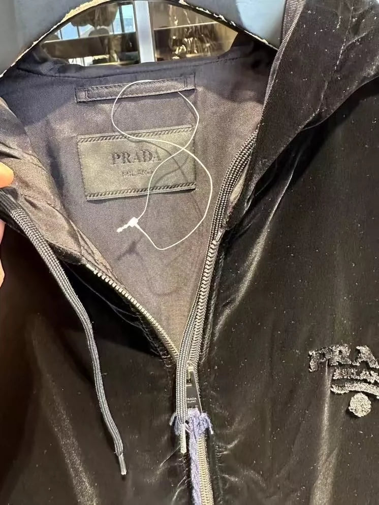 PRADA luxury velvet hoodie-zp