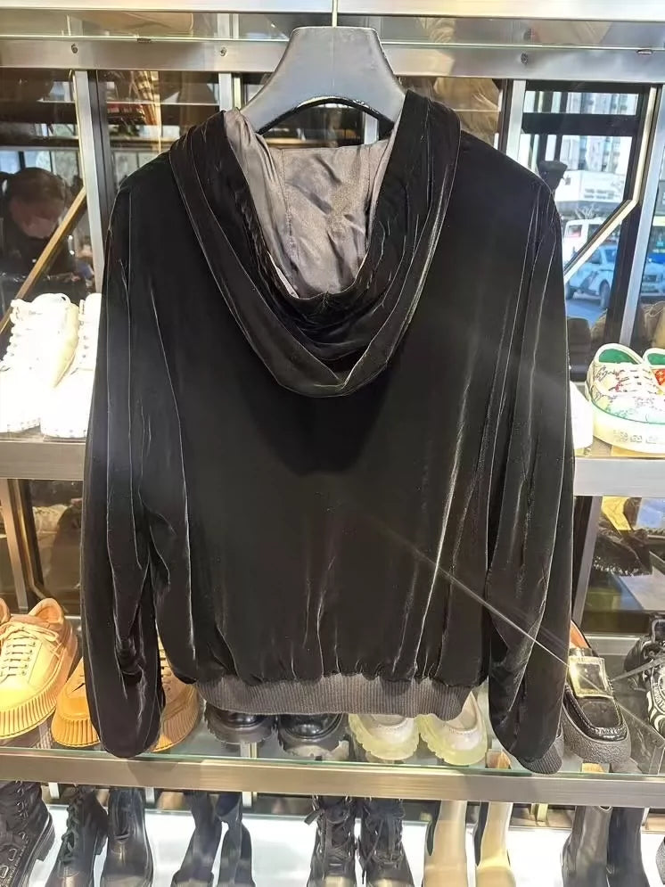 PRADA luxury velvet hoodie-zp