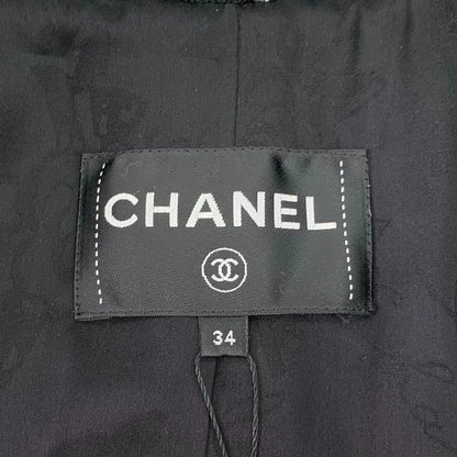 Chanel Black Houndstooth Wool Blazer