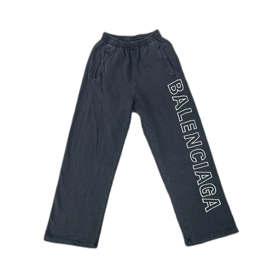 Balenciaga Washed Grey Logo Pants XS Size