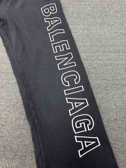 Balenciaga Washed Grey Logo Pants XS Size