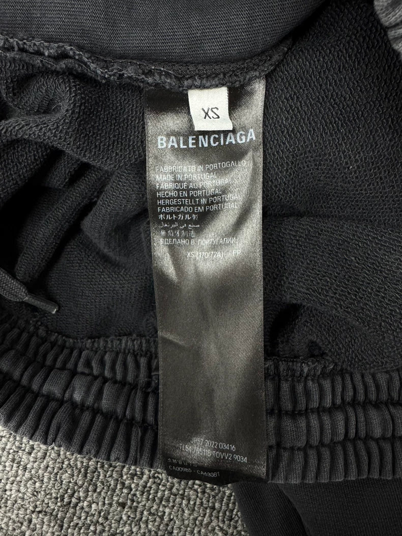 Balenciaga Washed Grey Logo Pants XS Size