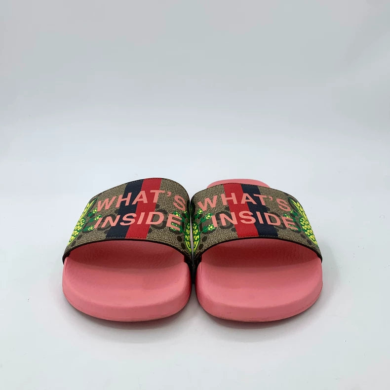 Gucci Pink Pineapple Print Slides