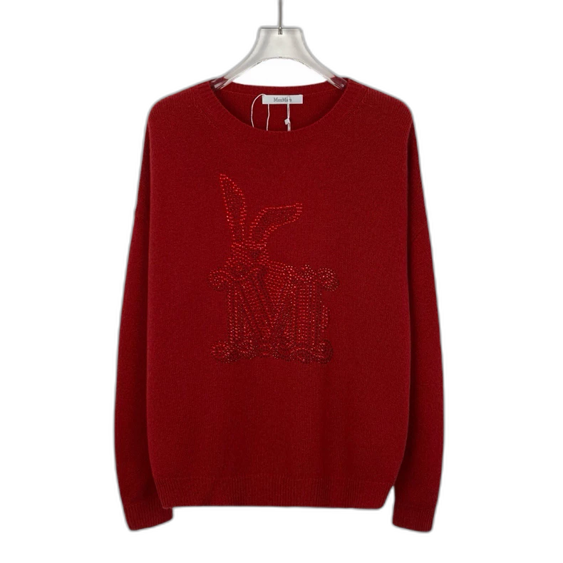 Red Rabbit Long Sleeve Knit Sweater