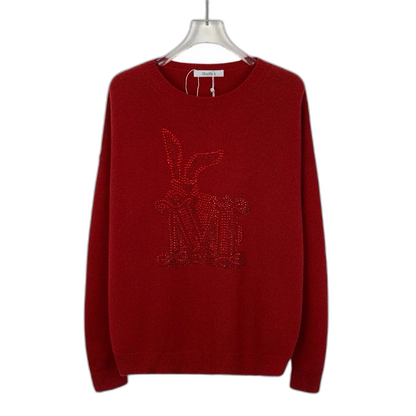 Red Rabbit Long Sleeve Knit Sweater