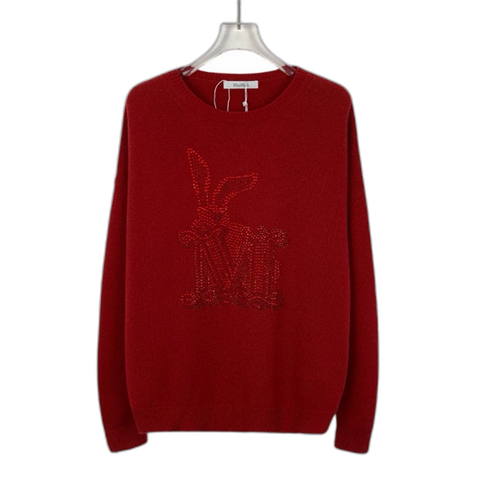 Red Rabbit Long Sleeve Knit Sweater