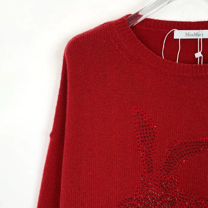 Red Rabbit Long Sleeve Knit Sweater
