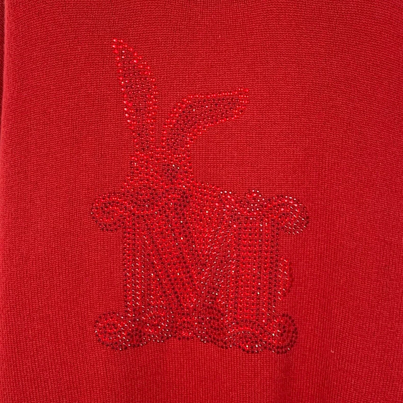 Red Rabbit Long Sleeve Knit Sweater