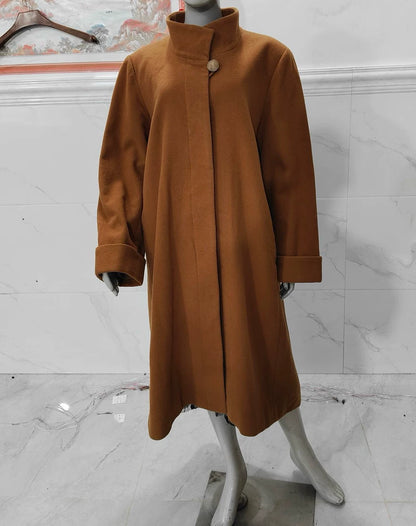 Elegant Long Alpaca Wool Overcoat