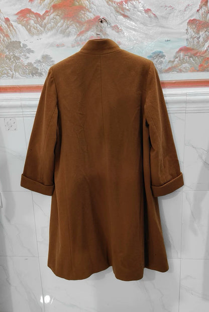 Elegant Long Alpaca Wool Overcoat