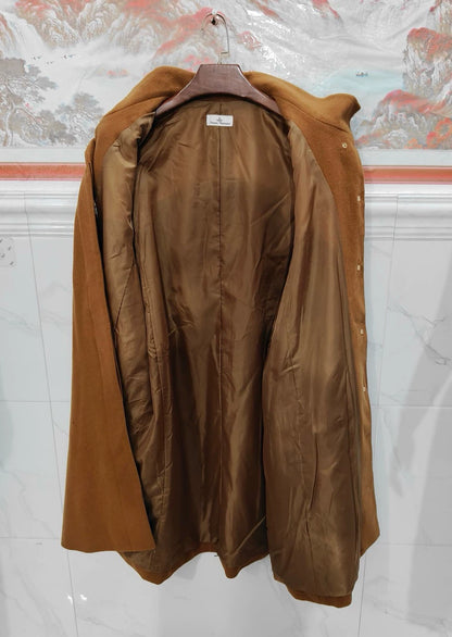 Elegant Long Alpaca Wool Overcoat