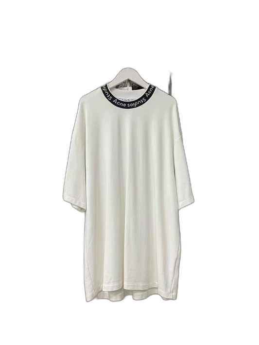 Acne Logo Half High Neck Short Sleeve