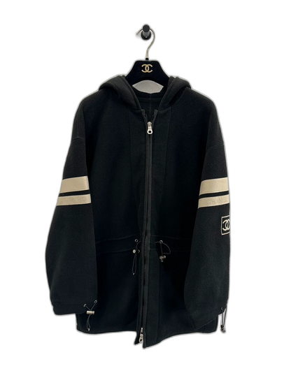 Chanel Black Zip Jacket with Logo