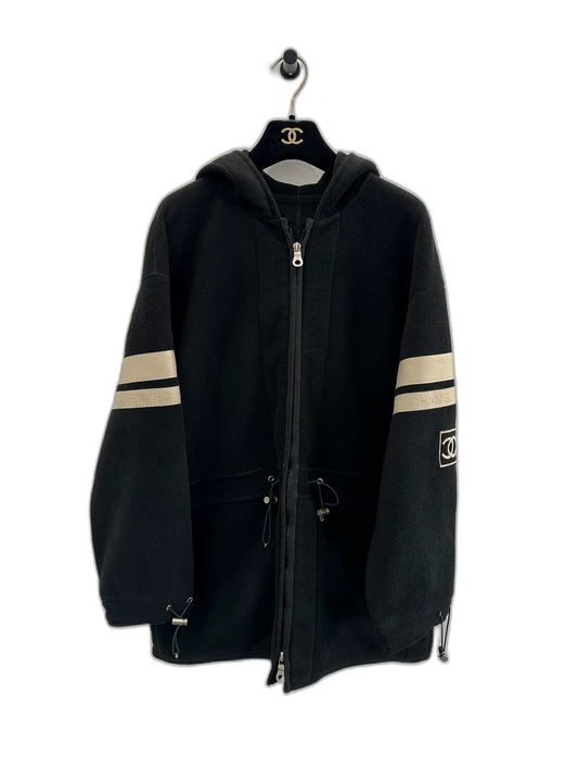 Chanel Black Zip Jacket with Logo