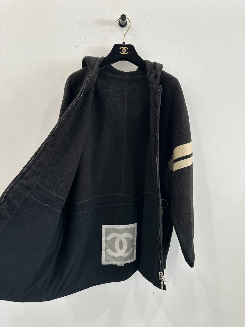 Chanel Black Zip Jacket with Logo