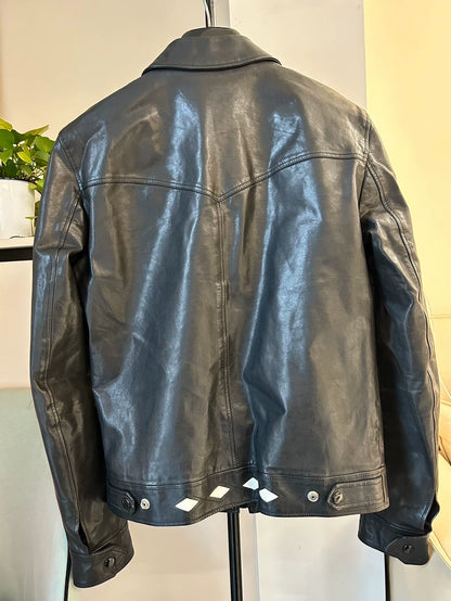 Saint Laurent Black Diamond Leather Jacket