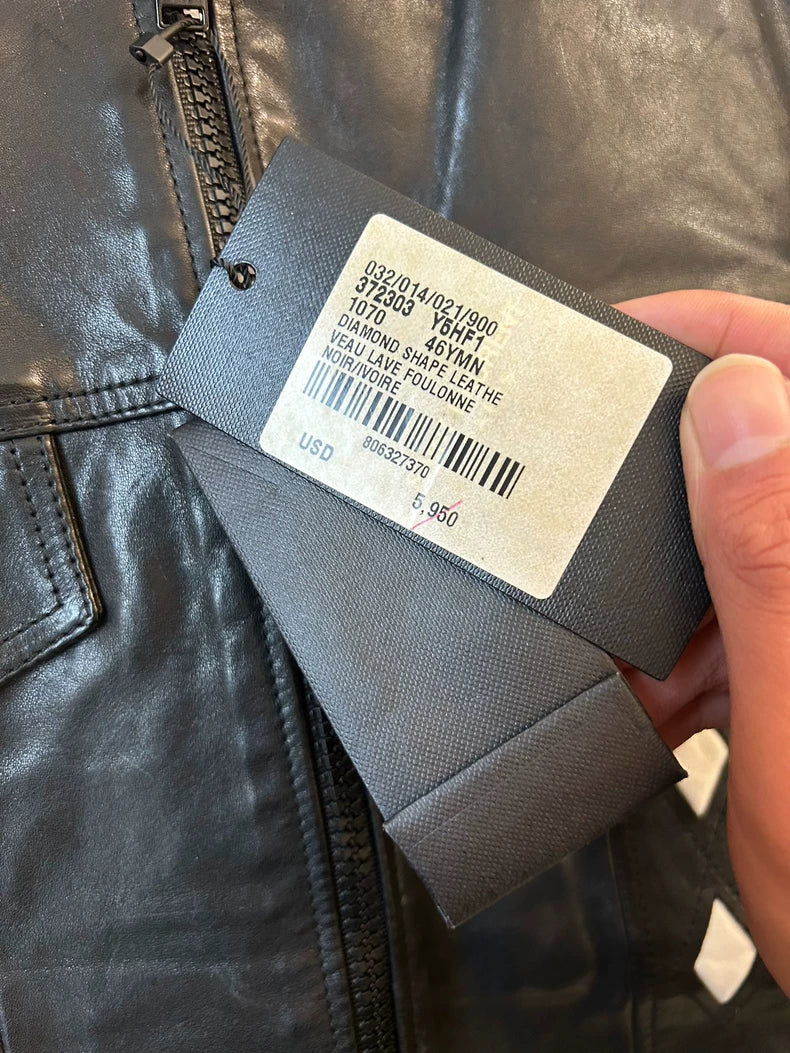 Saint Laurent Black Diamond Leather Jacket