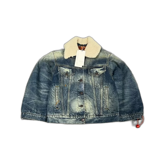 Gucci Denim Jacket with Fur Collar