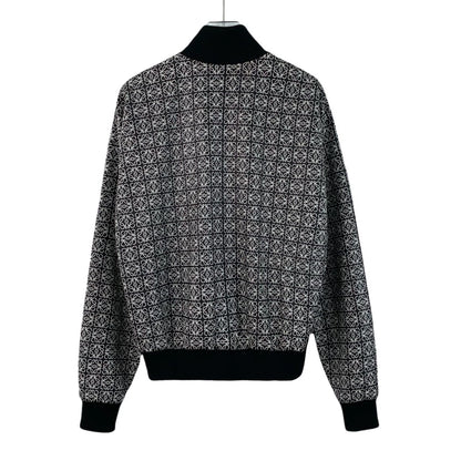 Loewe Black Logo Printed Leather Jacket