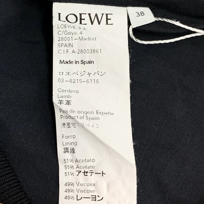 Loewe Black Logo Printed Leather Jacket