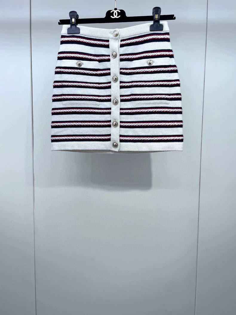 Chanel Knit Striped Skirt