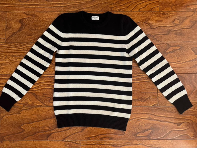 Saint Laurent Striped Cashmere Sweater M