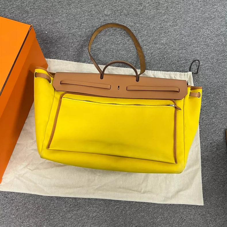 Hermes Herbag 50 Gold Brown Yellow